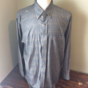 Travelers Collection Plaid Button Down Shirt Large